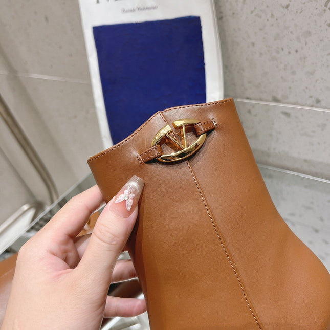 VLOGO THE BOLD EDITION ANKLE BOOT IN BRONZE BROWN CALFSKIN 70MM