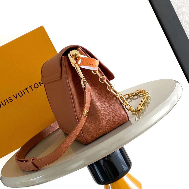 DAUPHINE SOFT MM 24 IN COGNAC CALFSKIN GOLD HARDWARE