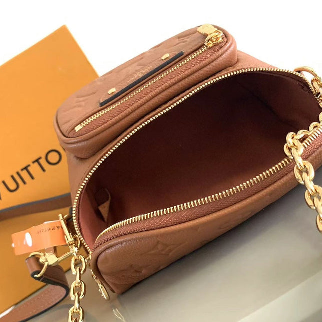 MINI BUMBAG 17 IN COGNAC MONOGRAM EMPREINTE LEATHER GOLD HARDWARE