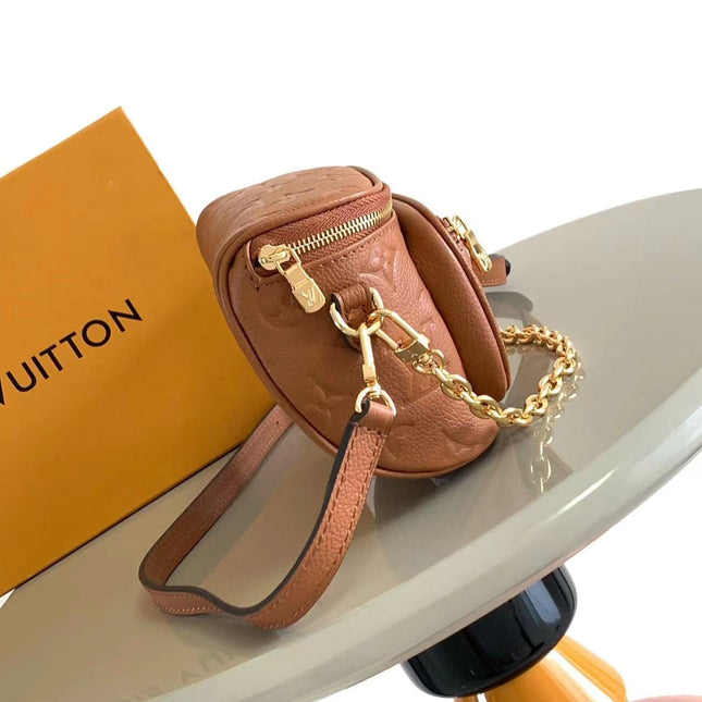 MINI BUMBAG 17 IN COGNAC MONOGRAM EMPREINTE LEATHER GOLD HARDWARE