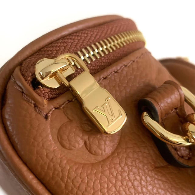 MINI BUMBAG 17 IN COGNAC MONOGRAM EMPREINTE LEATHER GOLD HARDWARE