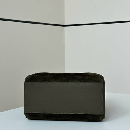 ORIGAMI MEDIUM 27 IN ARMY GREEN LAMBSKIN AND SUEDE