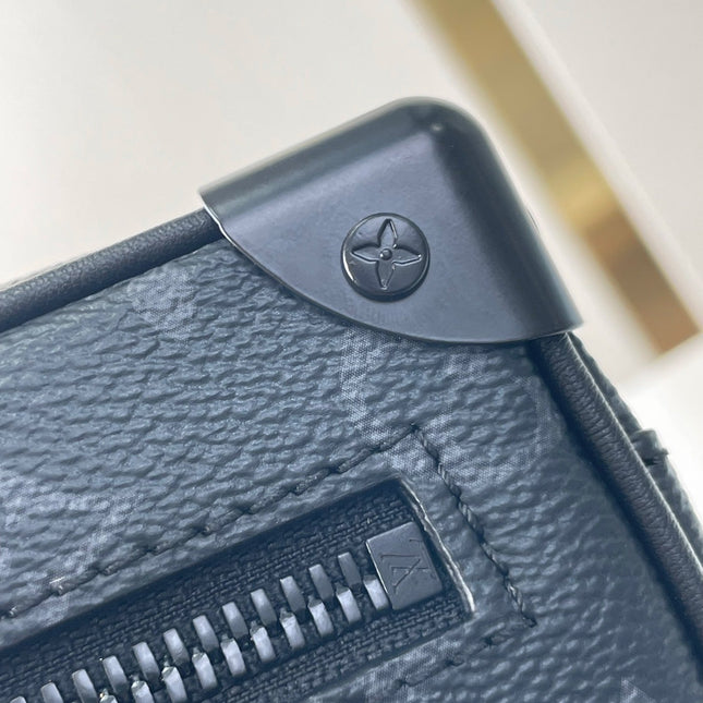 MINI SOFT TRUNK 18 IN GUN METAL MONOGRAM ECLIPSE CANVAS