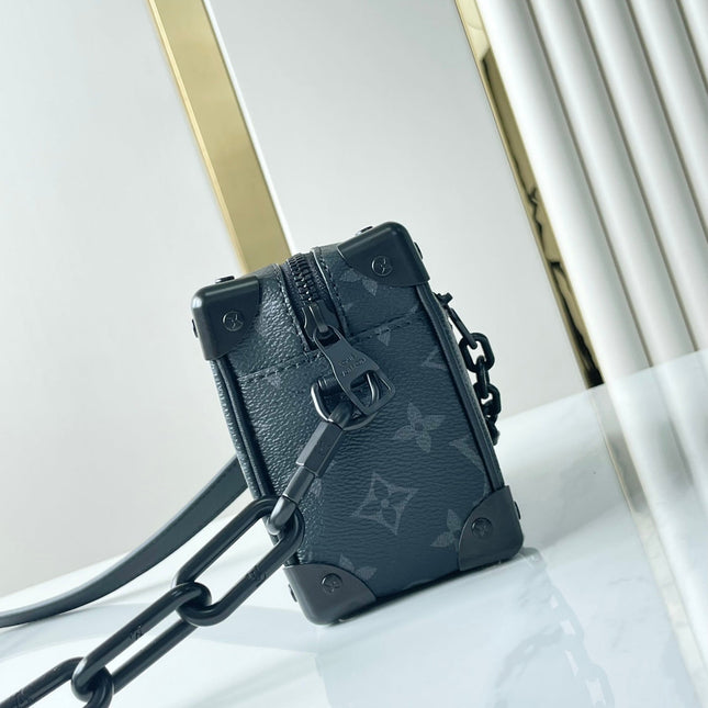 MINI SOFT TRUNK 18 IN GUN METAL MONOGRAM ECLIPSE CANVAS