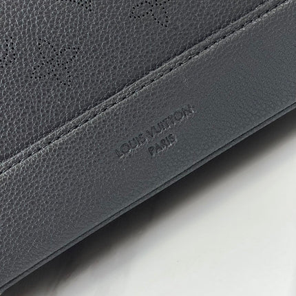 FLORE 28 IN CHARCOAL PERFORATED CALFSKIN