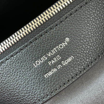 FLORE 28 IN CHARCOAL PERFORATED CALFSKIN