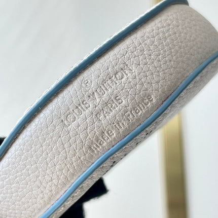 BELLA 22 IN WHITE PERFORATED CALFSKIN SILVER HARDWARE