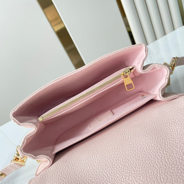 POCHETTE MÉTIS EAST WEST 21 IN PINK OPALE MONOGRAM ECLIPSE CANVAS GOLD BUCKLE