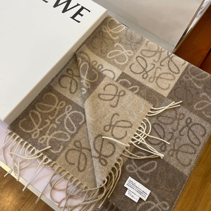 SCARF 180 CM IN WHITE MIX BEIGE WOOL AND CASHMERE 410095