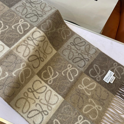 SCARF 180 CM IN WHITE MIX BEIGE WOOL AND CASHMERE 410095