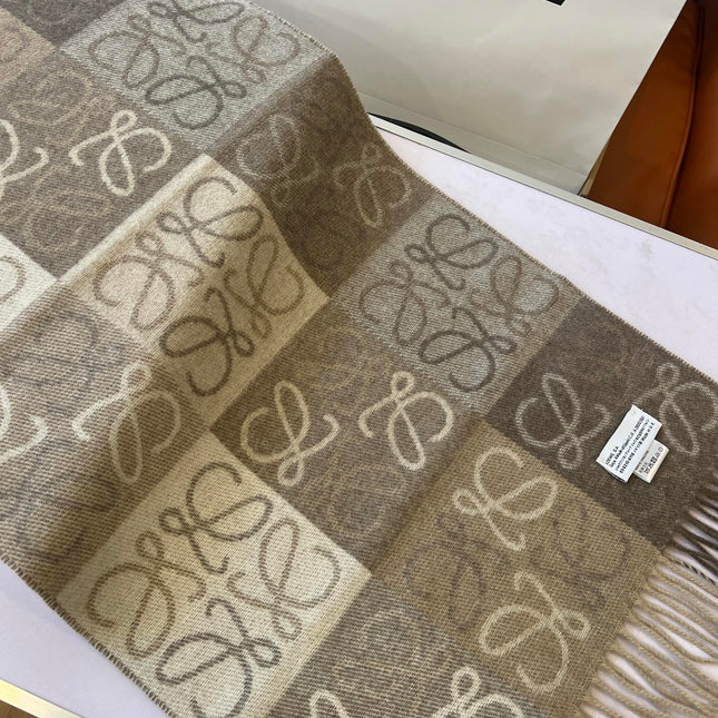 SCARF 180 CM IN WHITE MIX BEIGE WOOL AND CASHMERE 410095