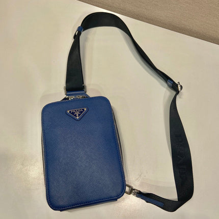 CHEST BAG 20 IN CLASSIC BLUE SAFFIANO LEATHER
