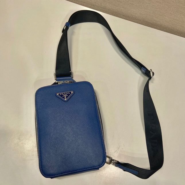 CHEST BAG 20 IN CLASSIC BLUE SAFFIANO LEATHER