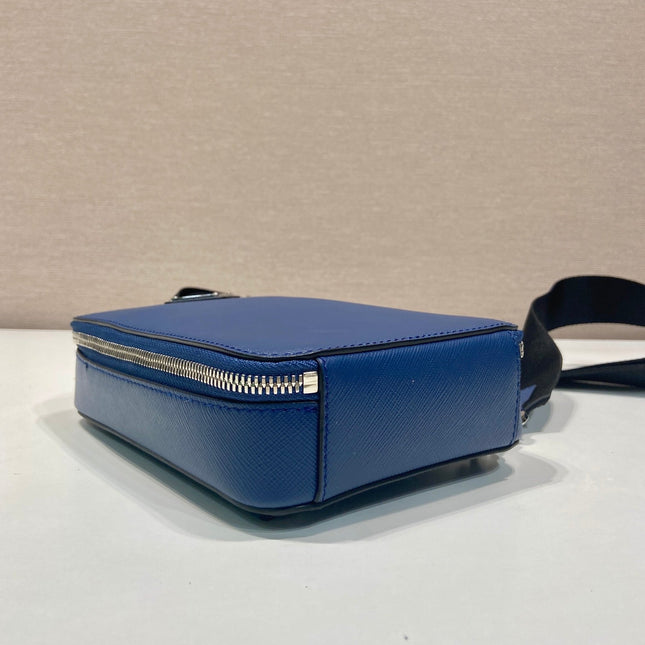 CHEST BAG 20 IN CLASSIC BLUE SAFFIANO LEATHER