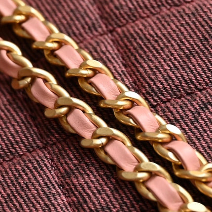 CHANEL 25S KELLY 19 CM IN WINE RED TWEED WITH GOLD HARDWARE