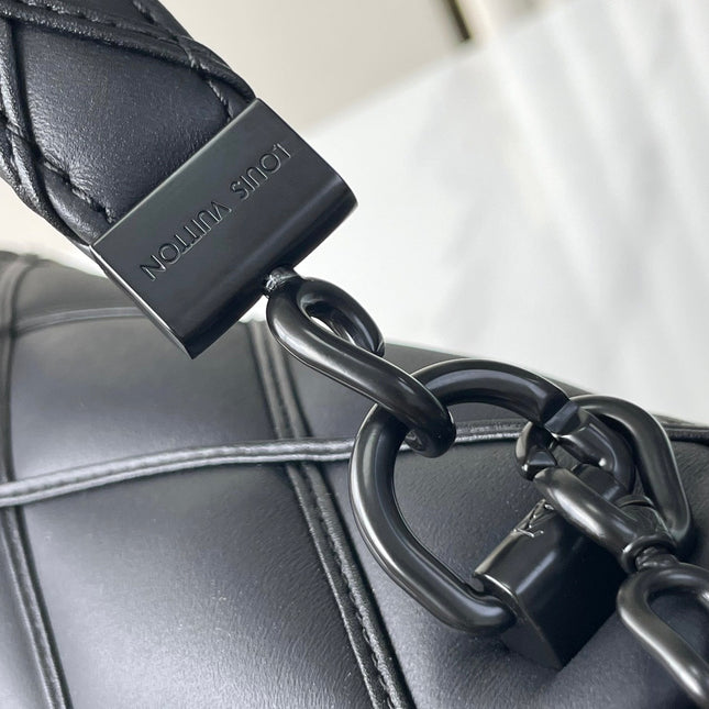 GO-14 MM 23 IN BLACK QUILTED LAMBSKIN BLACK HARDWARE