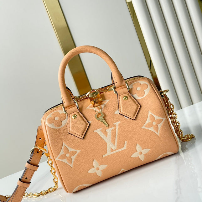 SPEEDY BANDOULIÈRE 20 IN ARIZONA CREAM MONOGRAM EMPREINTE LEATHER