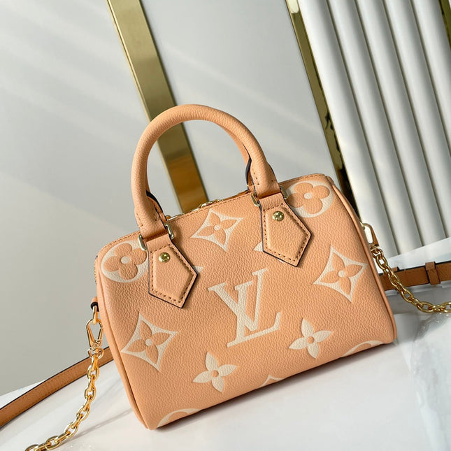 SPEEDY BANDOULIÈRE 20 IN ARIZONA CREAM MONOGRAM EMPREINTE LEATHER