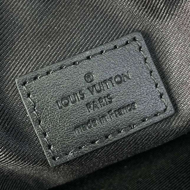GETAWAY MESSENGER 18 IN GUN METAL MONOGRAM ECLIPSE CANVAS