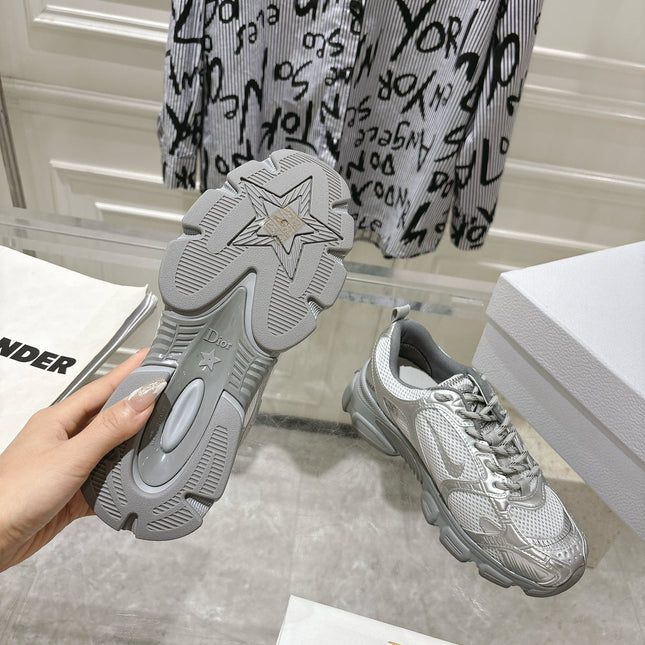 DIOR 25S CHRONO SNEAKER 45MM IN MESH WITH SILVER CALFSKIN