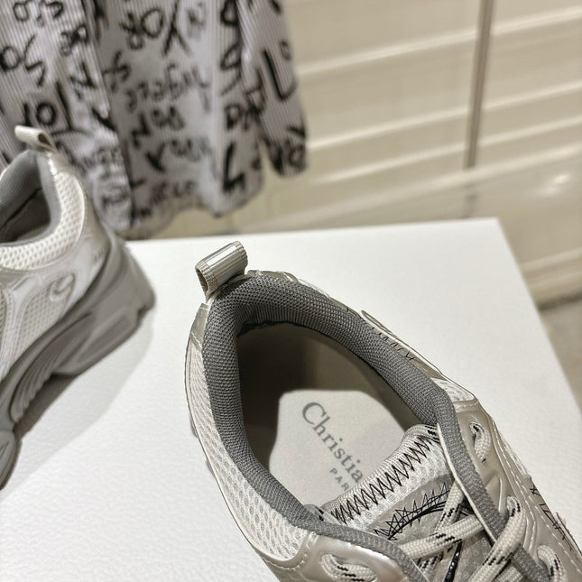 DIOR 25S CHRONO SNEAKER 45MM IN MESH WITH SILVER CALFSKIN