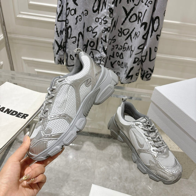 DIOR 25S CHRONO SNEAKER 45MM IN MESH WITH SILVER CALFSKIN