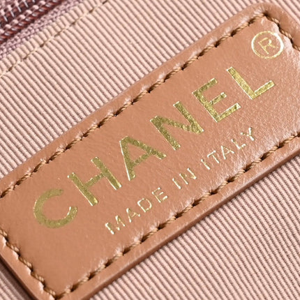 CHANEL 25S VANITY CASE 23 CM IN LIGHT BROWN LAMBSKIN
