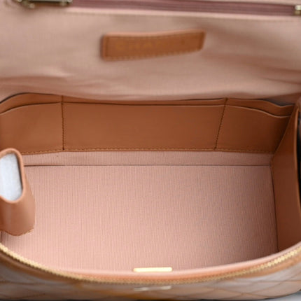 CHANEL 25S VANITY CASE 23 CM IN LIGHT BROWN LAMBSKIN