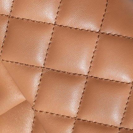 CHANEL 25S FLAP BAG 20 CM IN LIGHT BROWN LAMBSKIN WITH GOLD HARDWARE