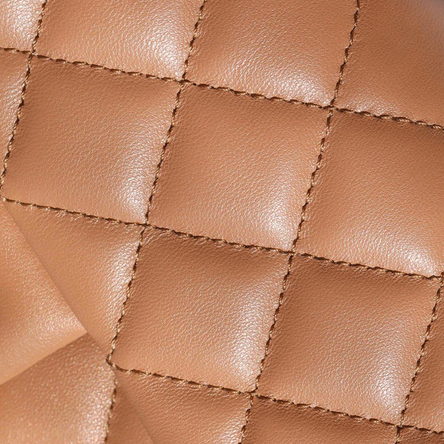 CHANEL 25S FLAP BAG 20 CM IN LIGHT BROWN LAMBSKIN WITH GOLD HARDWARE