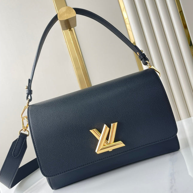 SOFT TWIST 27 IN BLACK CALFSKIN GOLD LOGO
