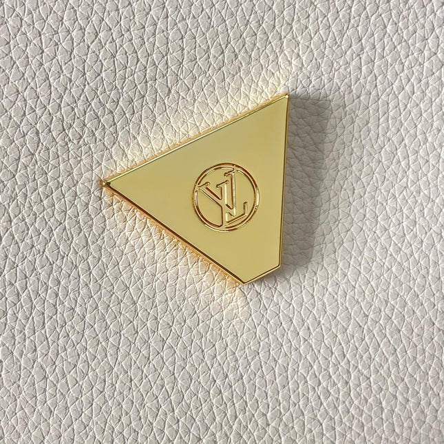 SOFT TWIST 27 IN WHITE CALFSKIN GOLD LOGO