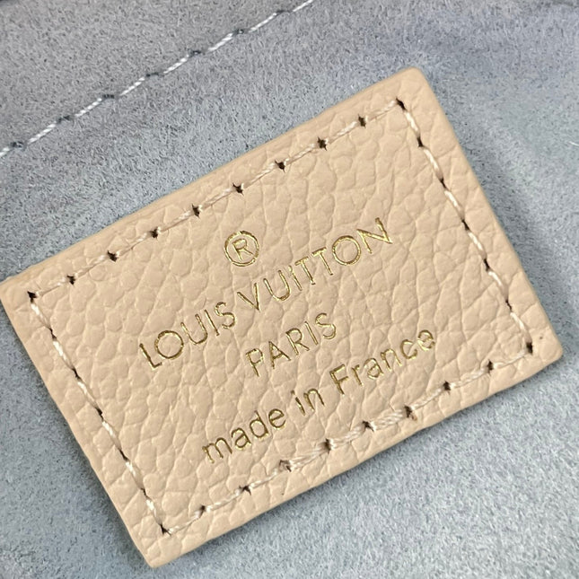 ONTHEGO 25 IN CREAM BLUE CALFSKIN GOLD HARDWARE