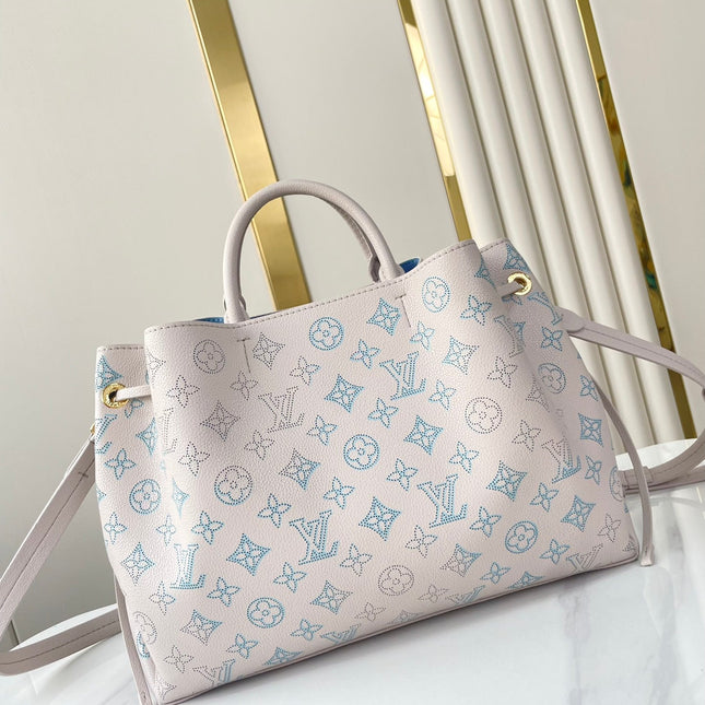 BELLA TOTE 32 IN BLUME PERFORATED CALFSKIN GOLD HARDWARE