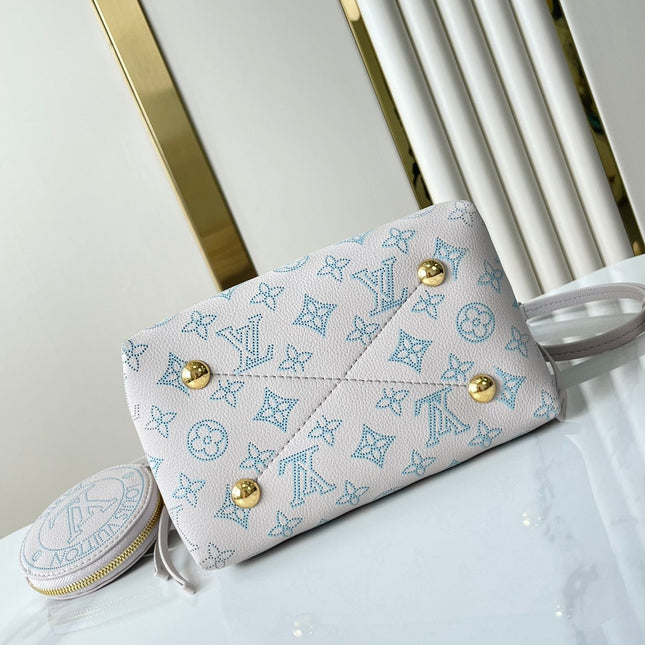 BELLA 22 IN BLUME PERFORATED CALFSKIN GOLD HARDWARE