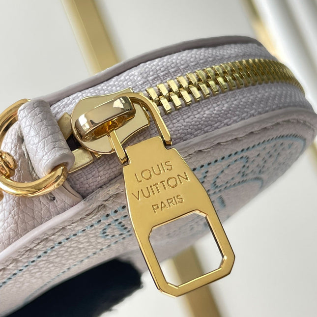 BELLA 22 IN BLUME PERFORATED CALFSKIN GOLD HARDWARE