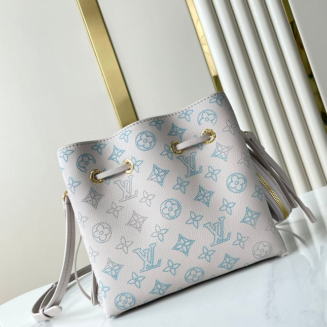 BELLA 22 IN BLUME PERFORATED CALFSKIN GOLD HARDWARE
