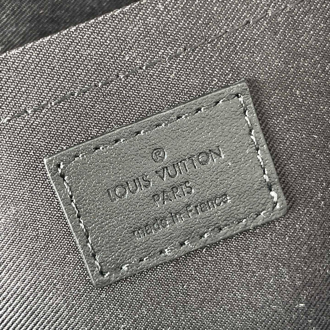 PULSE MESSENGER 26 IN GUN METAL MONOGRAM ECLIPSE COATED CANVAS
