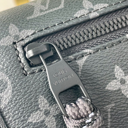 PULSE MESSENGER 26 IN GUN METAL MONOGRAM ECLIPSE COATED CANVAS