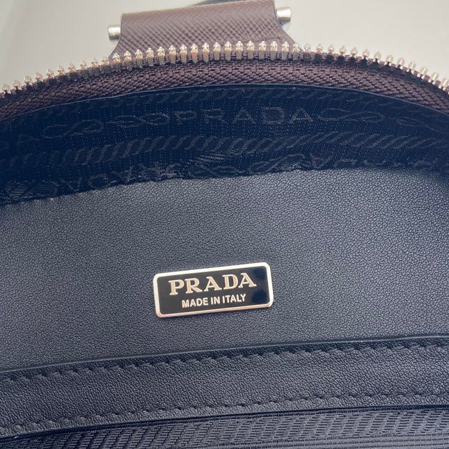 CHEST BAG 20 IN CHOCOLATE SAFFIANO LEATHER
