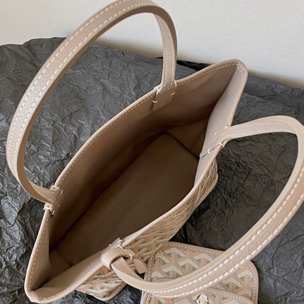 ANJOU MINI BAG 20 IN GREY MIX GREEN GOYARDINE CANVAS AND CALFSKIN