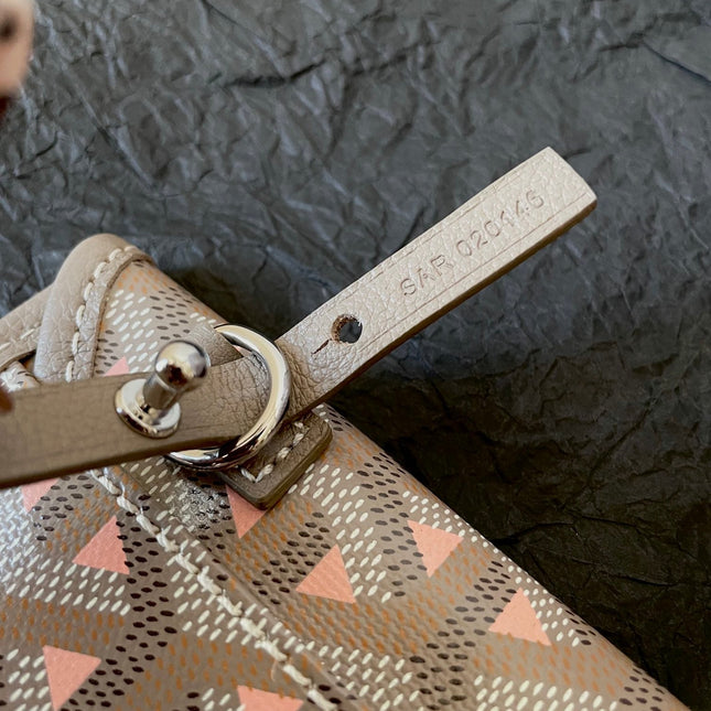 ANJOU MINI BAG 20 IN GREY MIX PINK GOYARDINE CANVAS AND CALFSKIN