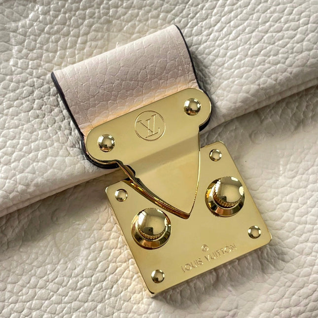 NANO MADELEINE 21 IN CREAM EMBOSSED CALFSKIN GOLD HARDWARE