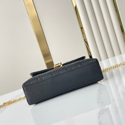 NANO MADELEINE 21 IN BLACK EMBOSSED CALFSKIN GOLD HARDWARE