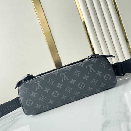 MESSENGER VOYAGER PM 33 IN GUN METAL MONOGRAM ECLIPSE CANVAS