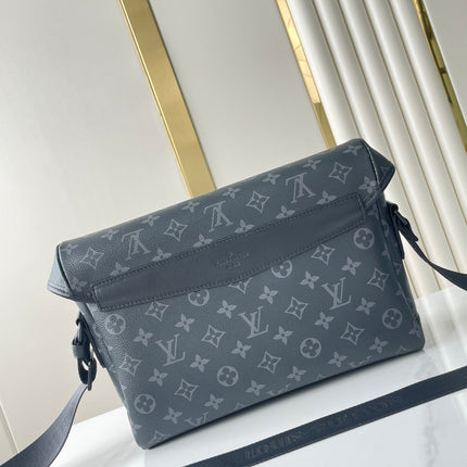 MESSENGER VOYAGER PM 33 IN GUN METAL MONOGRAM ECLIPSE CANVAS