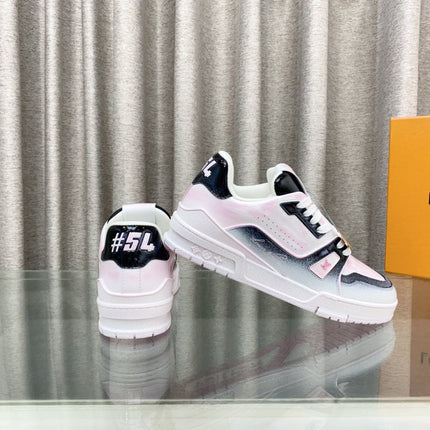 LV TRAINER SNEAKERS IN LIGHT PINK OMBRE MIX COLORFUL CALFSKIN