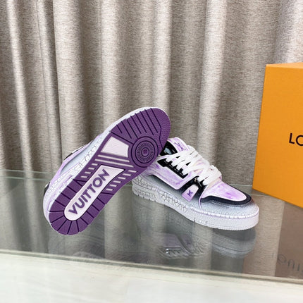 LV TRAINER SNEAKERS IN LIGHT PURPLE OMBRE MIX COLORFUL CALFSKIN