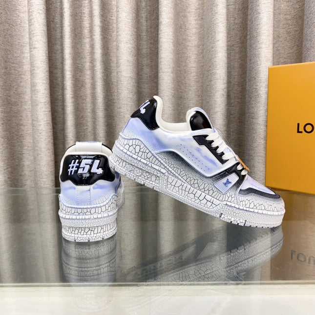 LV TRAINER SNEAKERS IN LIGHT BLUE OMBRE MIX COLORFUL CALFSKIN
