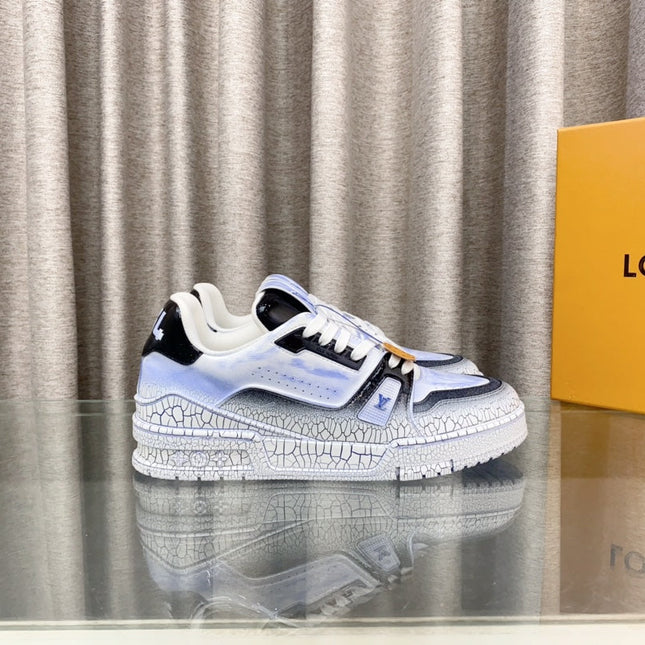 LV TRAINER SNEAKERS IN LIGHT BLUE OMBRE MIX COLORFUL CALFSKIN